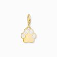 Charm-Anh&auml;nger Hundepfote mit wei&szlig;er Kaltemaille vergoldet aus der Charm Club Kollektion im Online Shop von THOMAS SABO