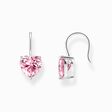 Silver earrings with pink heart-shaped zirconia from the  collection in the THOMAS SABO online store