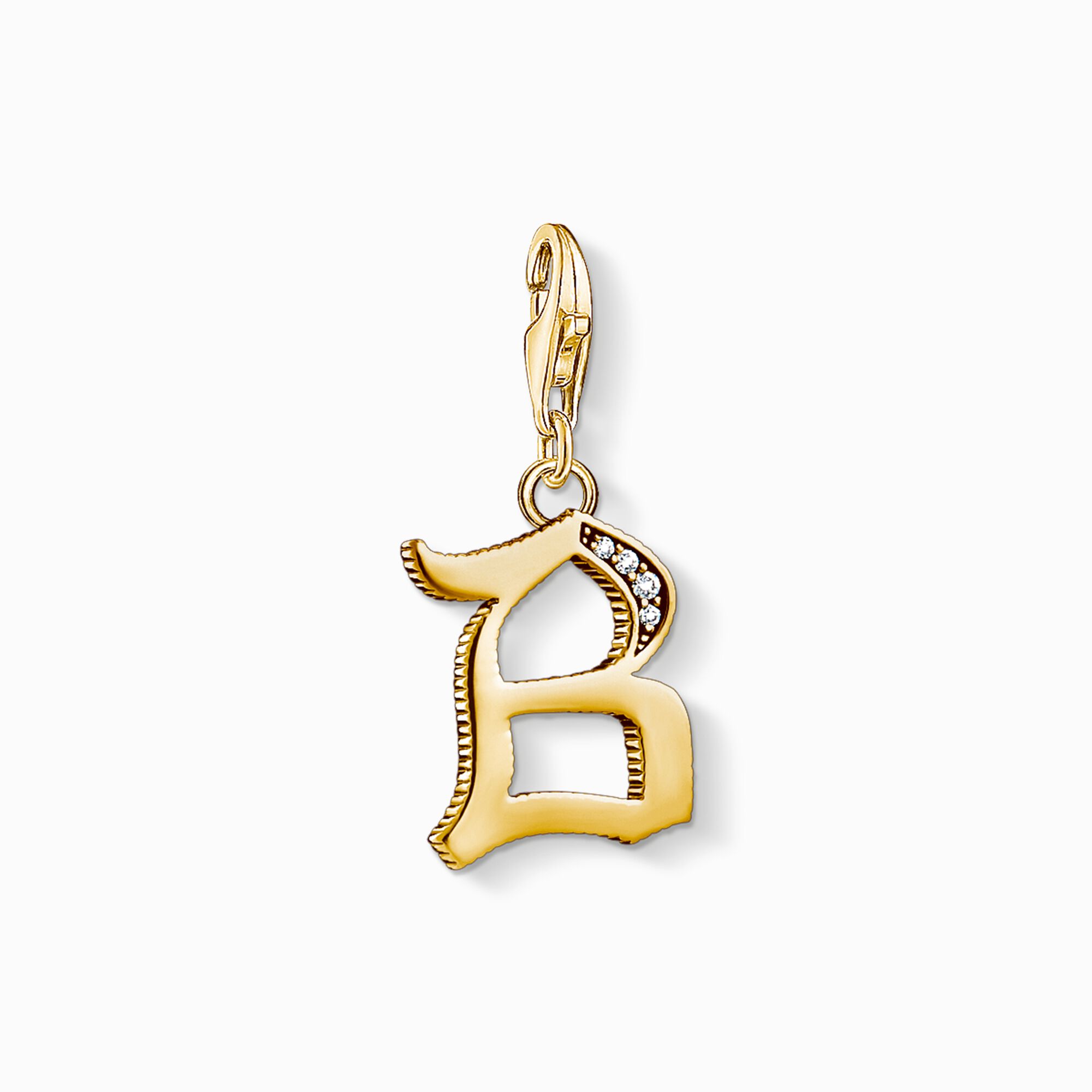 Charm pendant letter B gold from the Charm Club collection in the THOMAS SABO online store