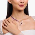 Member Charm necklace with violet imitation amethyst beads silver from the Charm Club collection in the THOMAS SABO online store