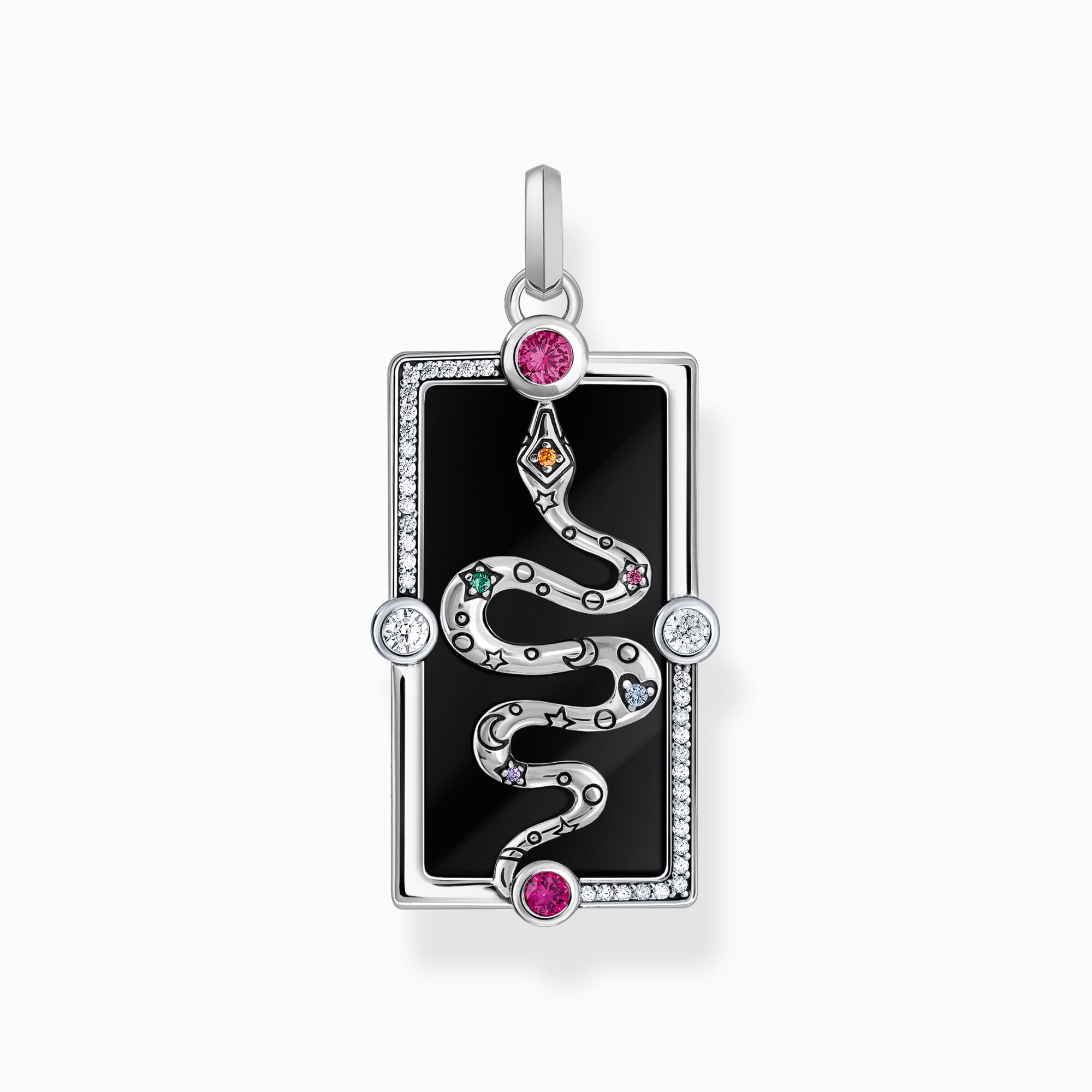 Halsbandsh&auml;nge i silver i form av en orm med svart kallemalj ur kollektionen  i THOMAS SABO:s onlineshop