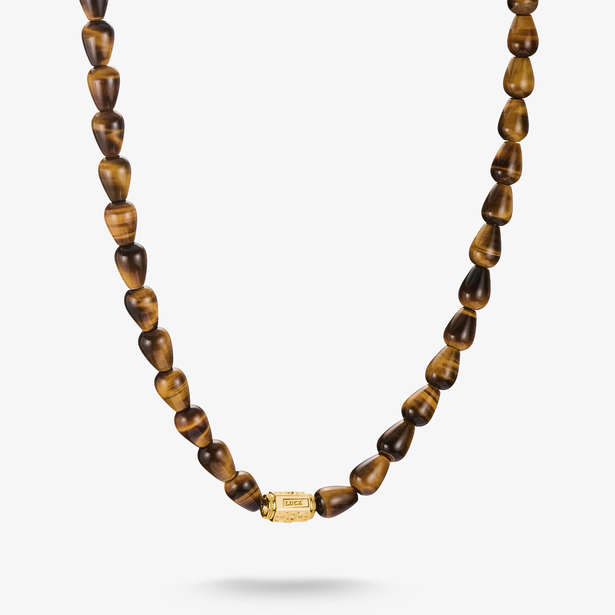 THOMAS SABO Kette Tigeraugen Beads Elyndra 18k Vergoldung, 925 Sterlingsilber vergoldet Gelbgold, Größe: L55, Damen