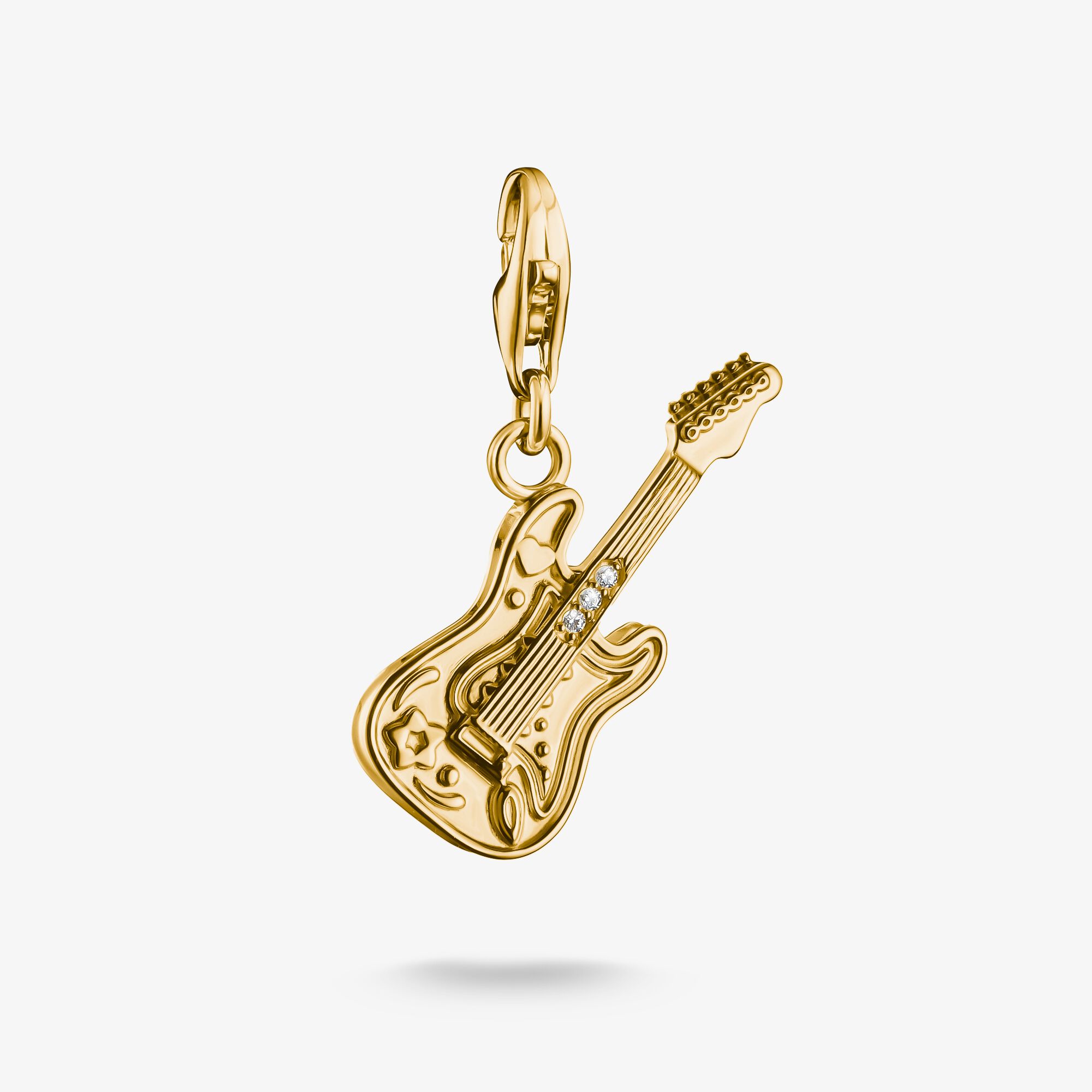 THOMAS SABO Membre Pendentif charm guitare électrique doré, Argent sterling doré or jaune, Taille: one size, femme