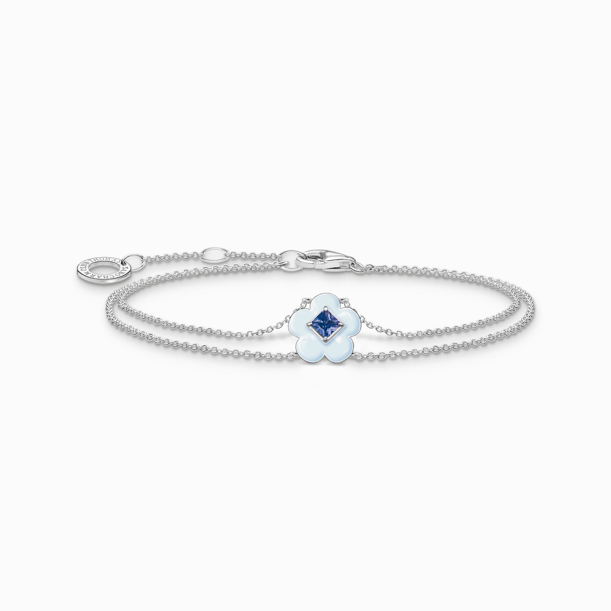 Bracelet fleur avec pierre bleue argent de la collection Charming Collection dans la boutique en ligne de THOMAS SABO