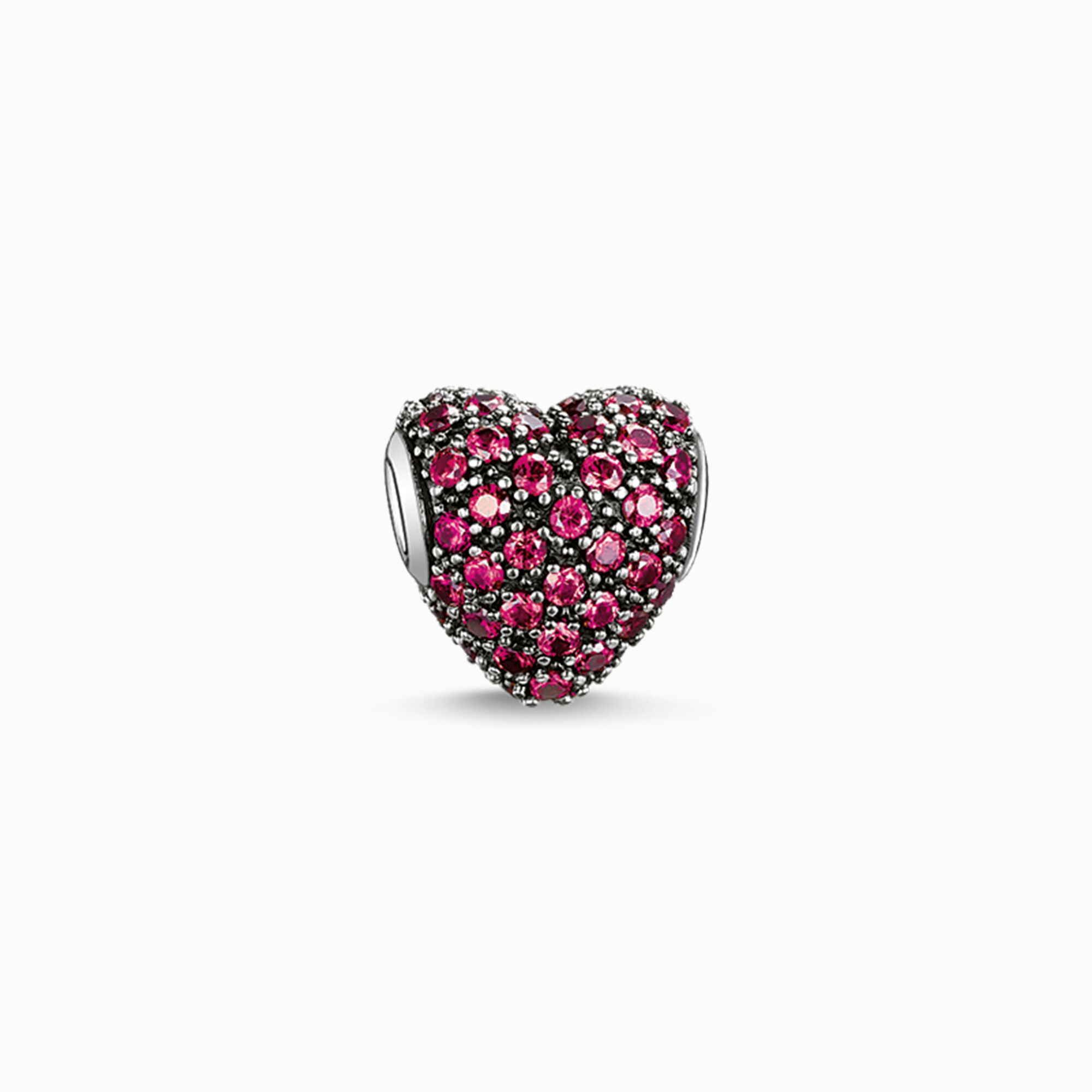Bead c&oelig;ur avec pav&eacute; rouge de la collection Karma Beads dans la boutique en ligne de THOMAS SABO