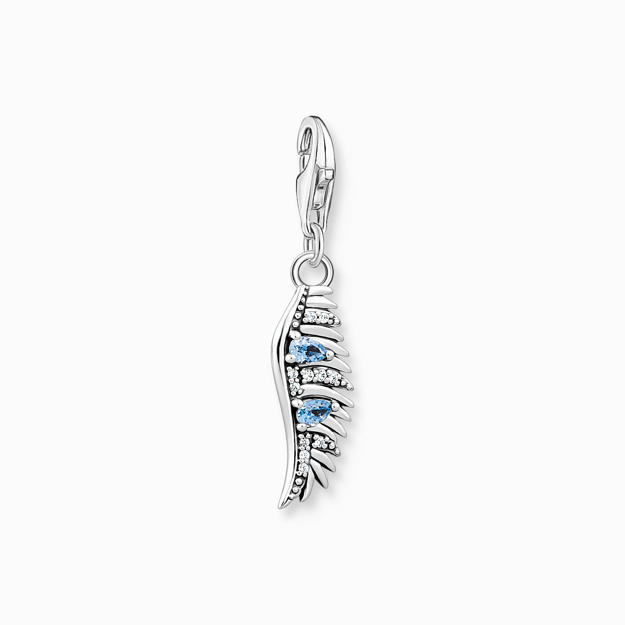 Colgante Charm pluma de f&eacute;nix con piedras azules plata de la colección Charm Club en la tienda online de THOMAS SABO