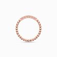 Bague perles avec pierres blanches or rose de la collection Charming Collection dans la boutique en ligne de THOMAS SABO