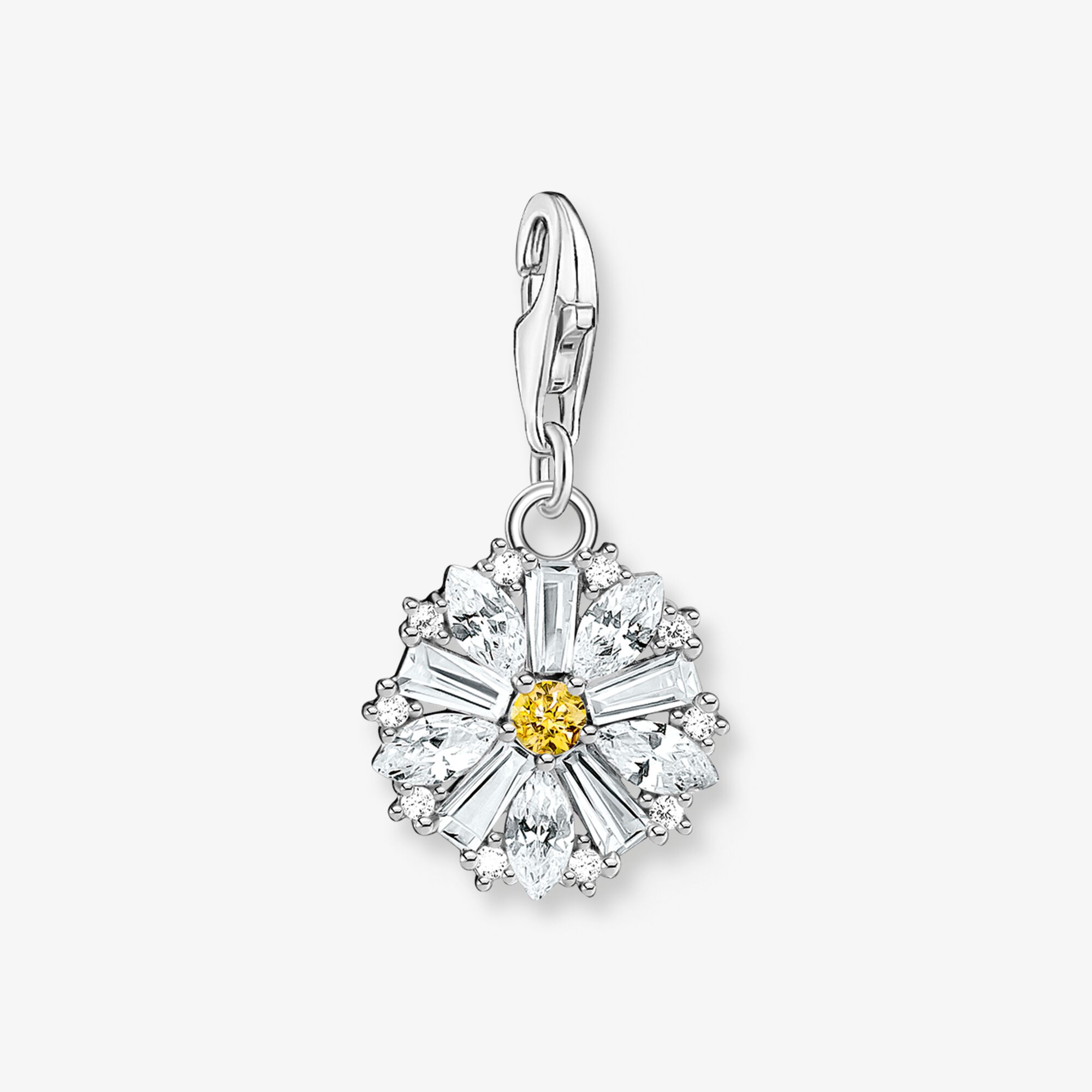 THOMAS SABO Pendentif Lovely Daisy en argent avec pierres, Argent sterling, Taille: one size, femme