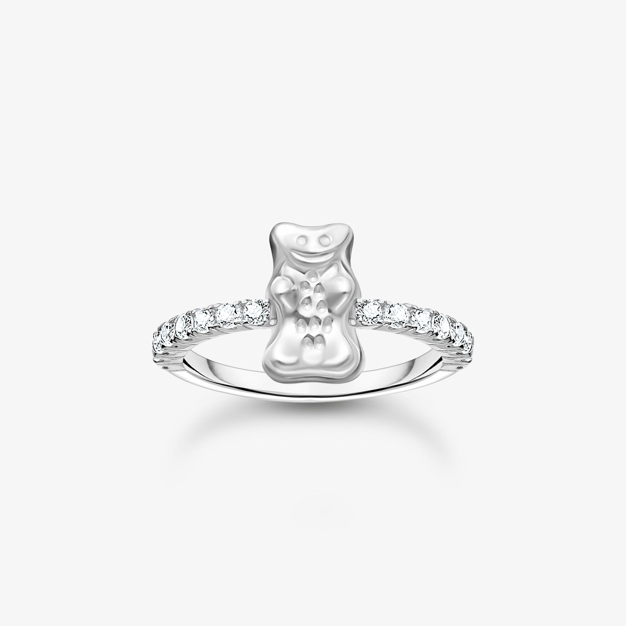 THOMAS SABO Ring mit HARIBO Goldbär und Steinen Silber, Sterlingsilber, Größe: 54, Damen