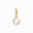 Charm pendant horseshoe with white cold enamel yellow-gold plated from the Charm Club collection in the THOMAS SABO online store
