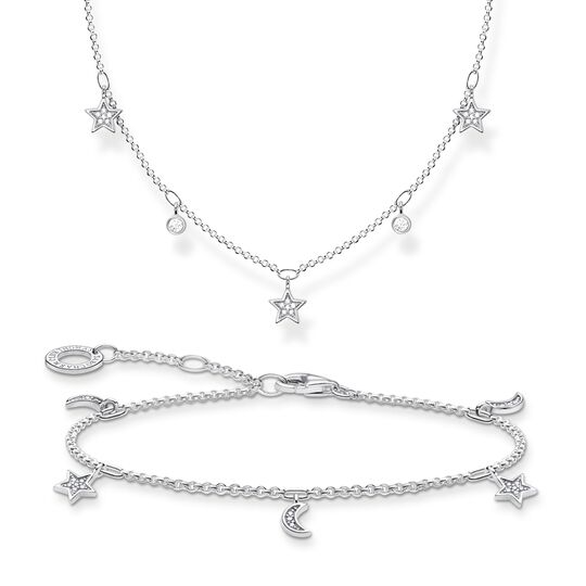 Jewellery set moon &amp; stars silver from the  collection in the THOMAS SABO online store
