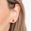 Ear studs with orange stone and star gold plated from the  collection in the THOMAS SABO online store