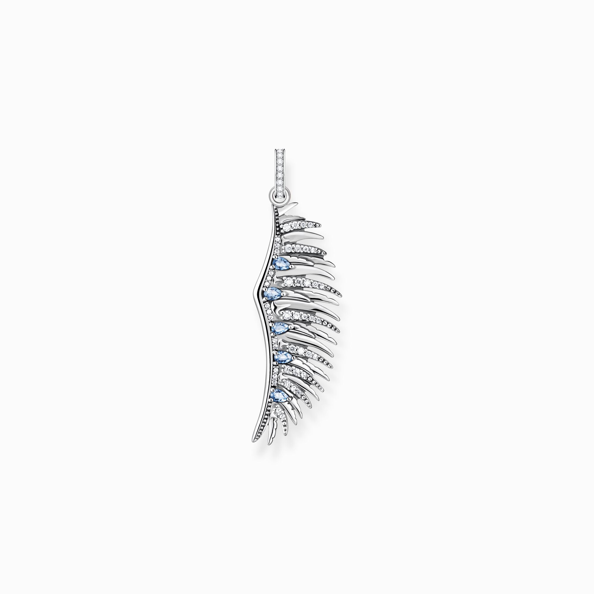 Pendant phoenix wing with blue stones silver from the  collection in the THOMAS SABO online store