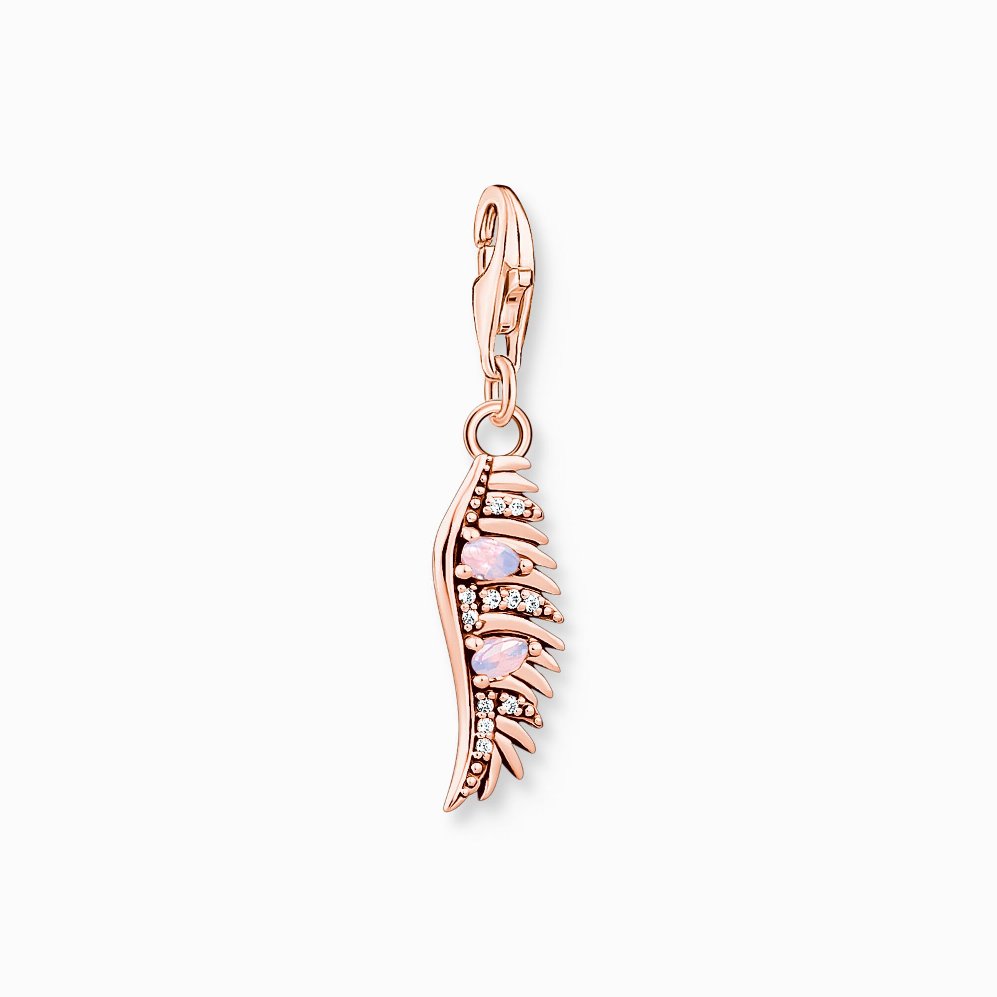 Charm pendant phoenix feather with pink stones rose gold from the Charm Club collection in the THOMAS SABO online store