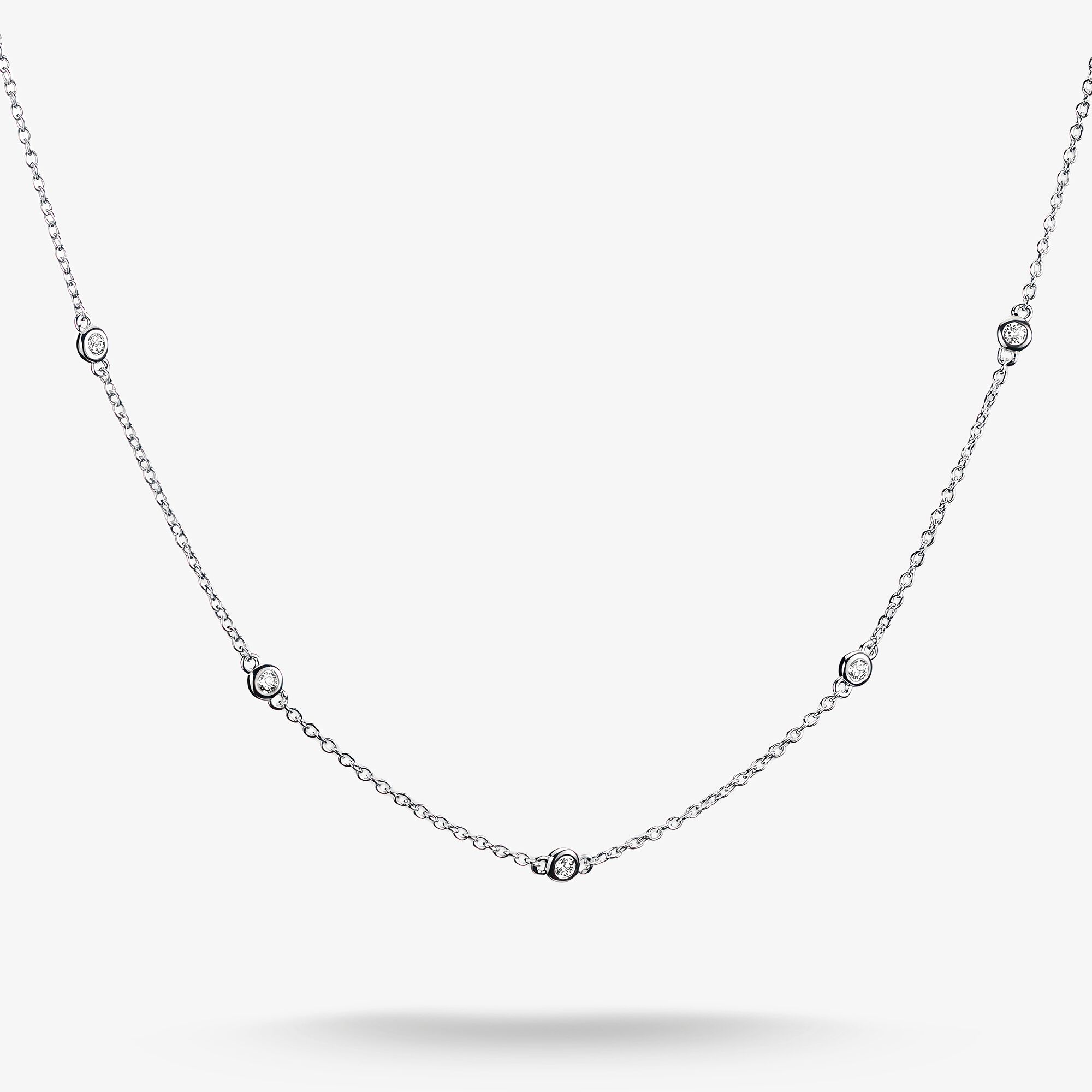 THOMAS SABO Chaîne en argent avec zirconiums blancs, Argent sterling, Taille: L75V, femme