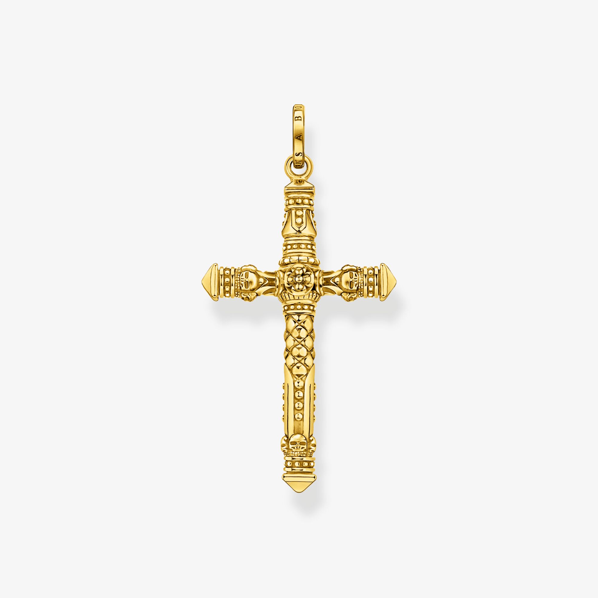 THOMAS SABO Pendentif croix or, Argent sterling doré or jaune, Taille: one size, Unisex