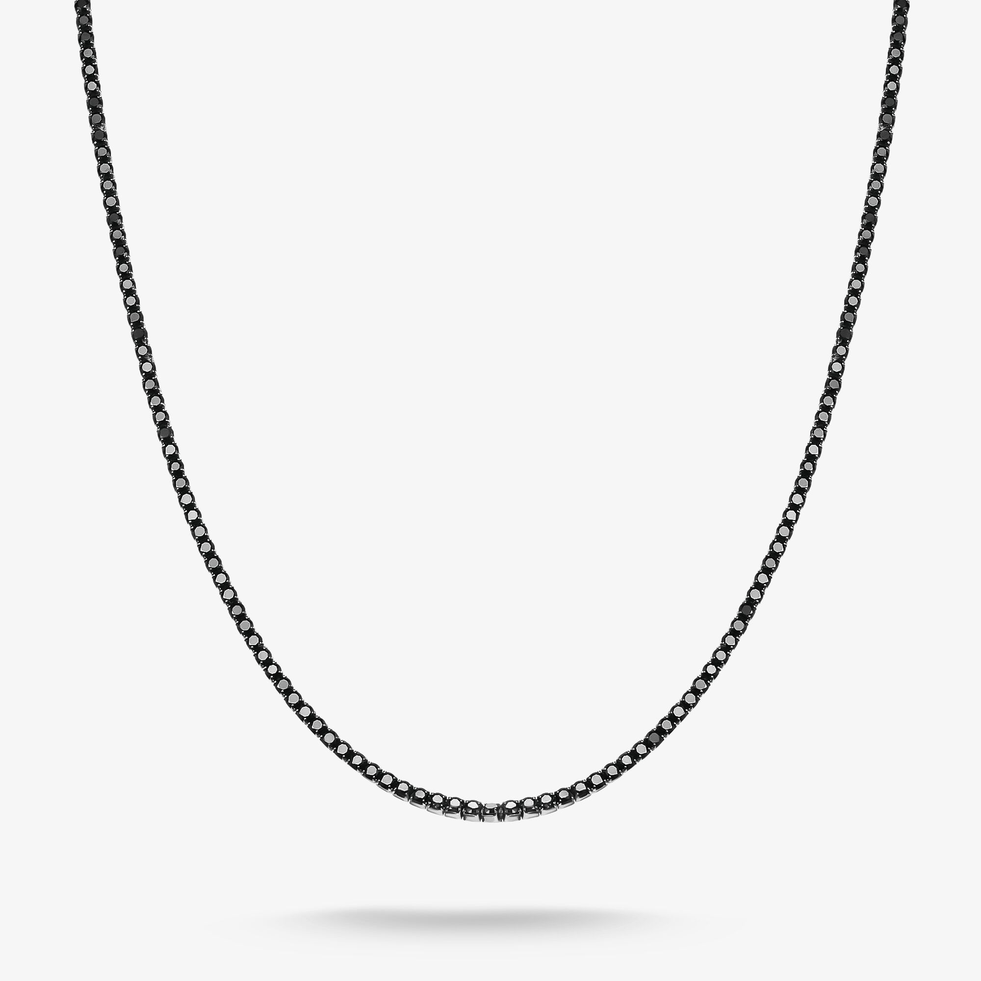 THOMAS SABO Halskette Tenniskette Sparkling Black Zirkoniasteine Silber, Sterlingsilber, Größe: 42 cm, Damen