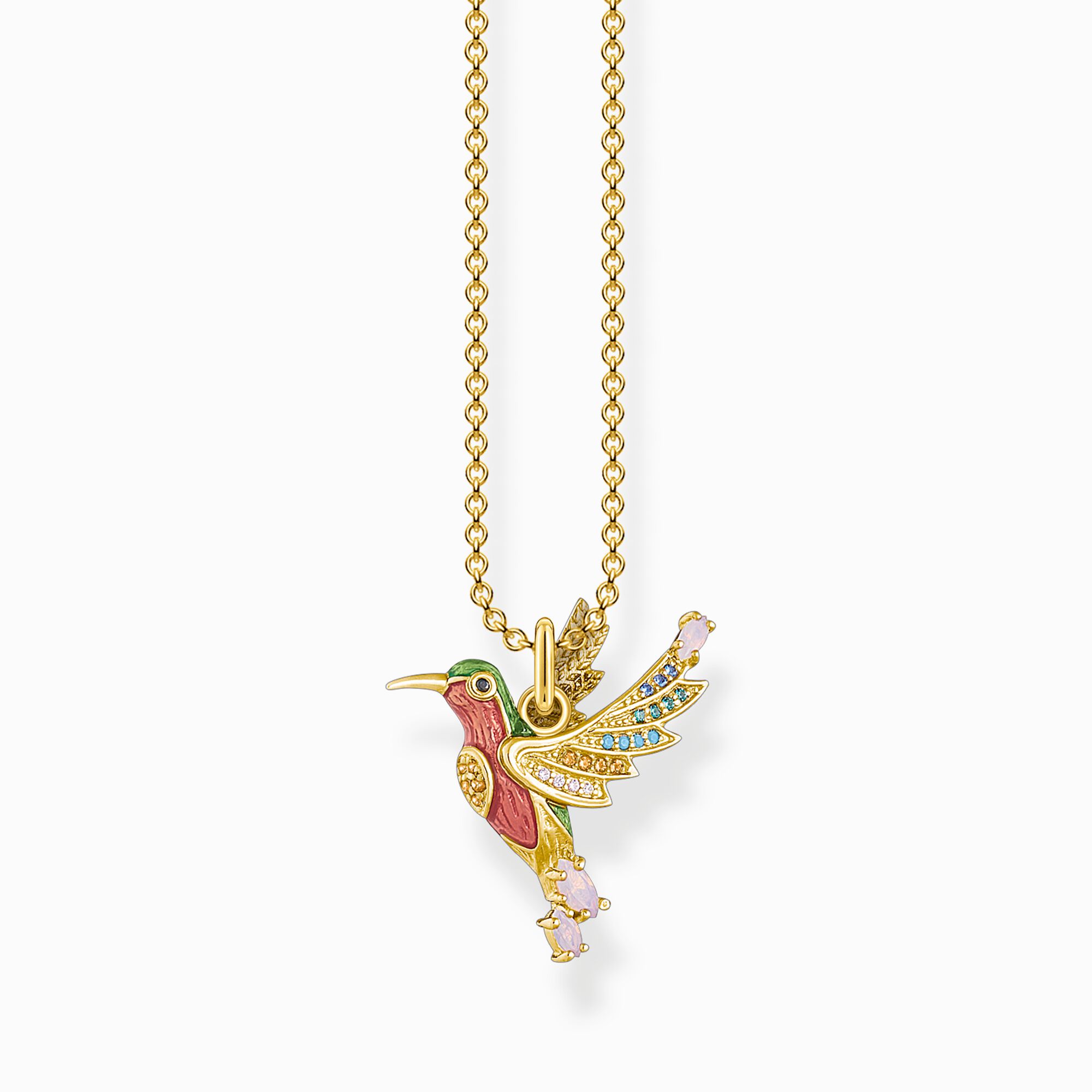 Necklace colourful hummingbird gold from the  collection in the THOMAS SABO online store
