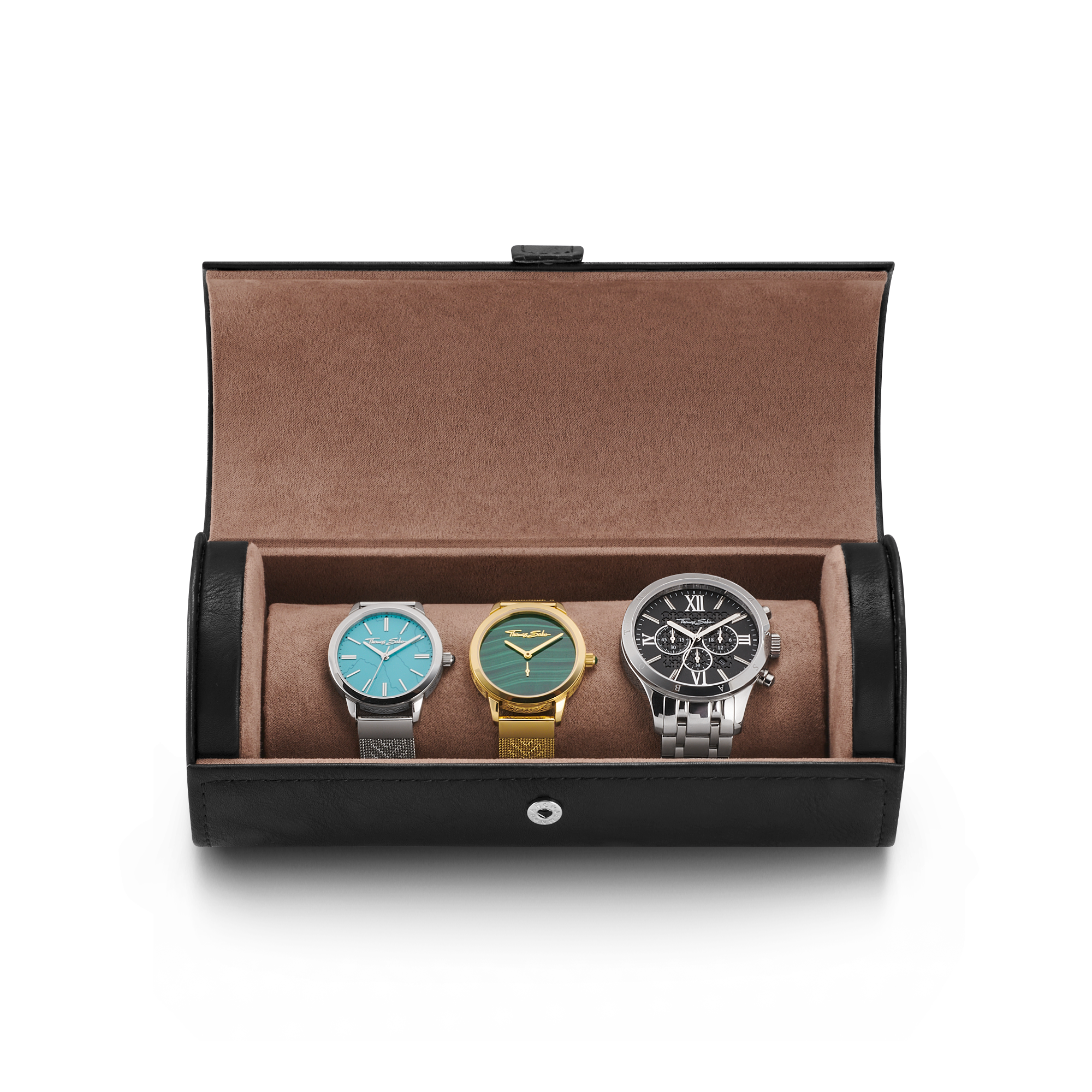 Black Watch Roll for Three Timepieces
