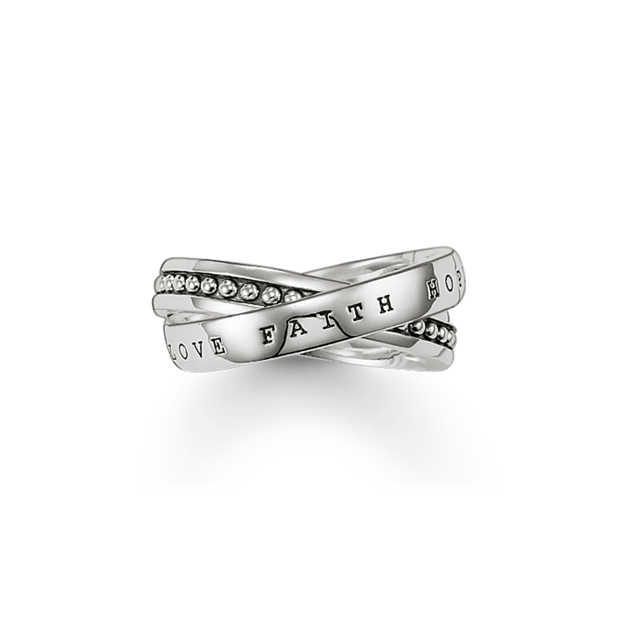 Thomas Sabo Mehrfachring Glaube, Liebe, Hoffnung silberfarben TR1930-001-12-50
