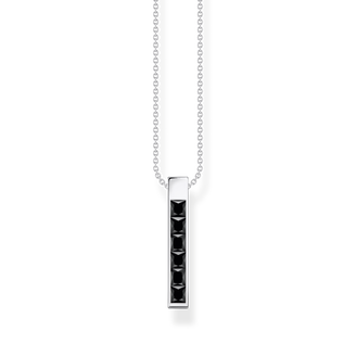 Necklace with cross pendant, black SABO | THOMAS stones