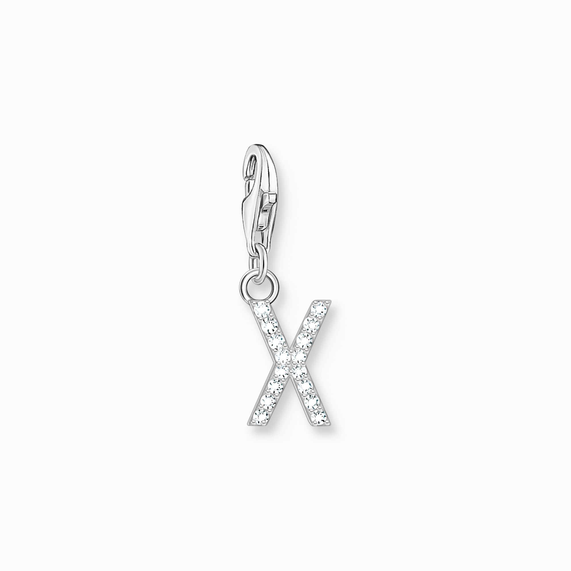 Charm pendant letter X with white stones silver from the Charm Club collection in the THOMAS SABO online store
