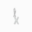 Charm pendant letter X with white stones silver from the Charm Club collection in the THOMAS SABO online store
