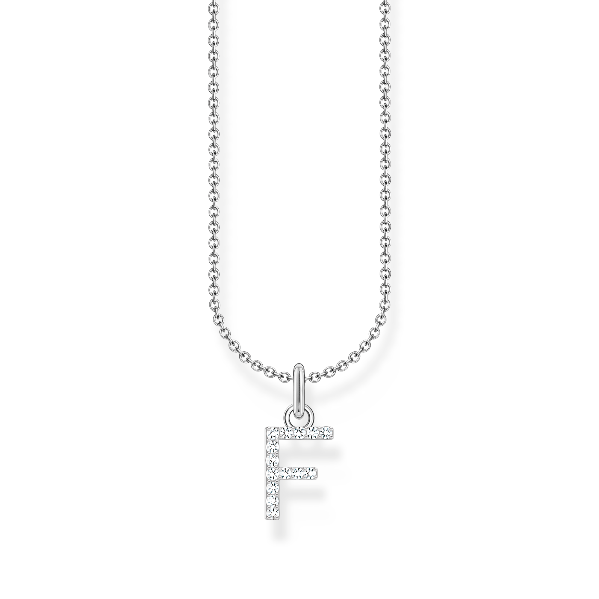 Thomas Sabo Kette mit Buchstaben-Anhänger F Silber weiß KE2245-051-14-L45V