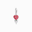 Silver charm pendant with red lollipop-heart from the Charm Club collection in the THOMAS SABO online store