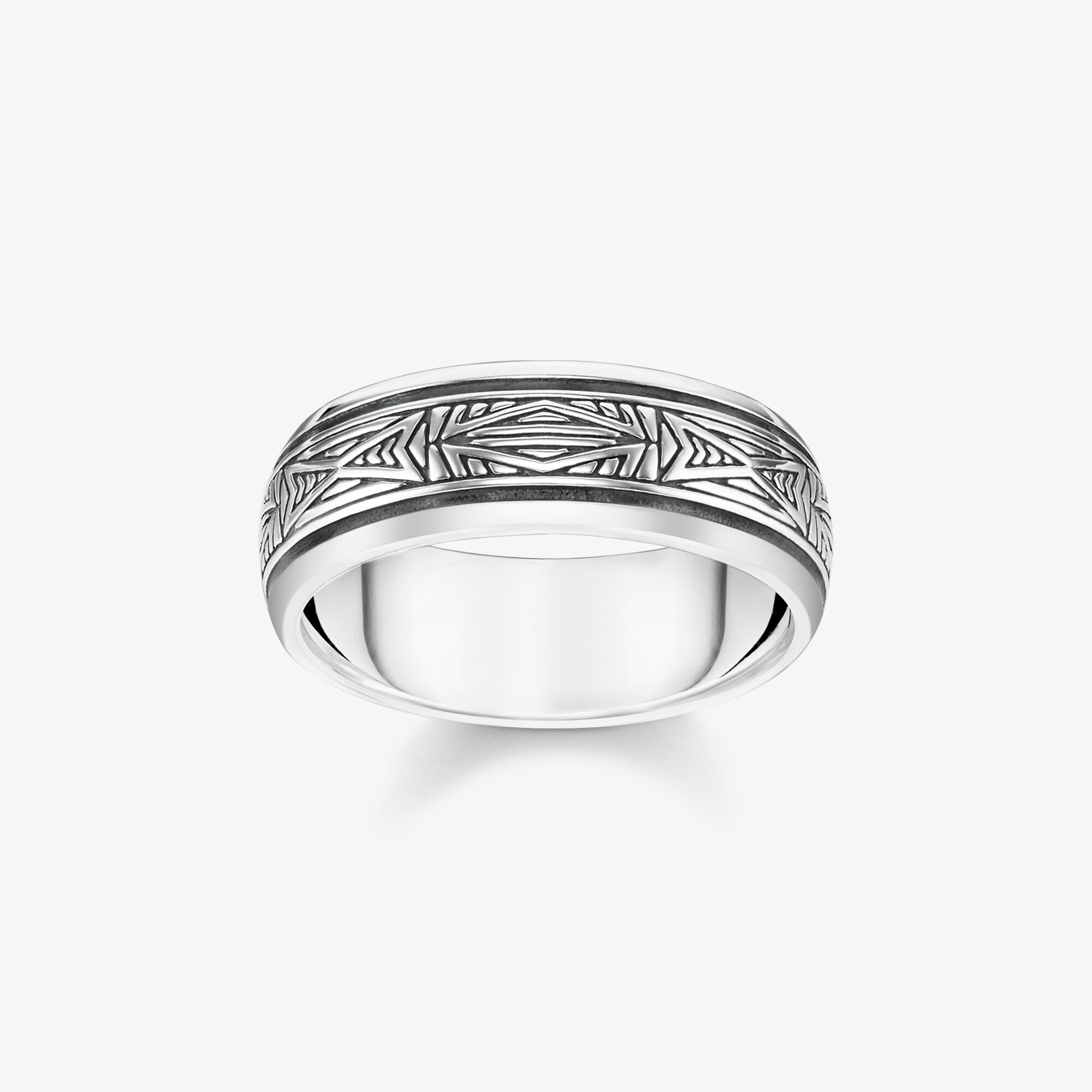 THOMAS SABO Bague ornements argent, Argent Sterling 925‰, noirci, Taille: 58, Unisex