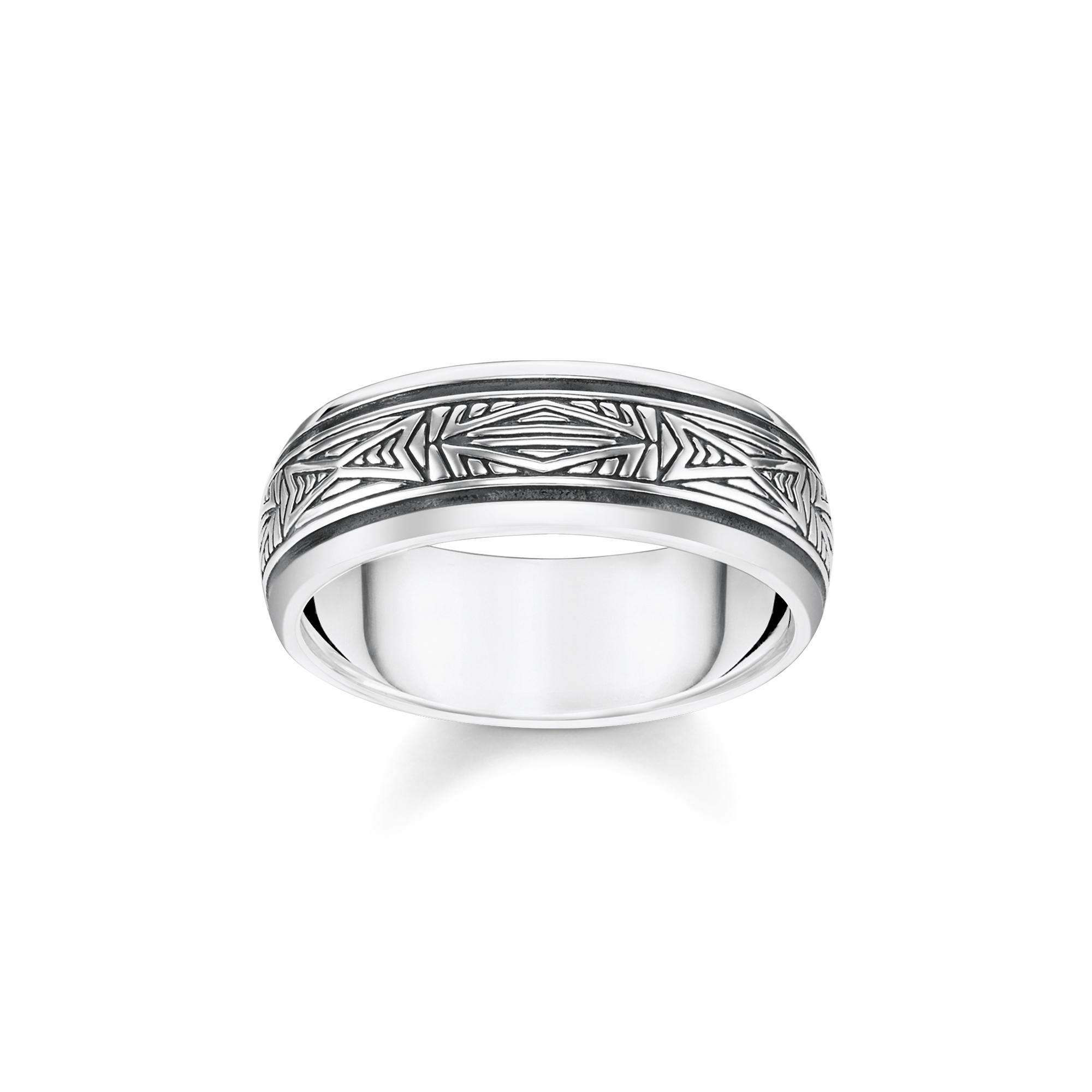 Thomas Sabo Rebel At Heart Blackened Sterling-silver Band Ring in Metallic for Men Mens Jewellery Rings 