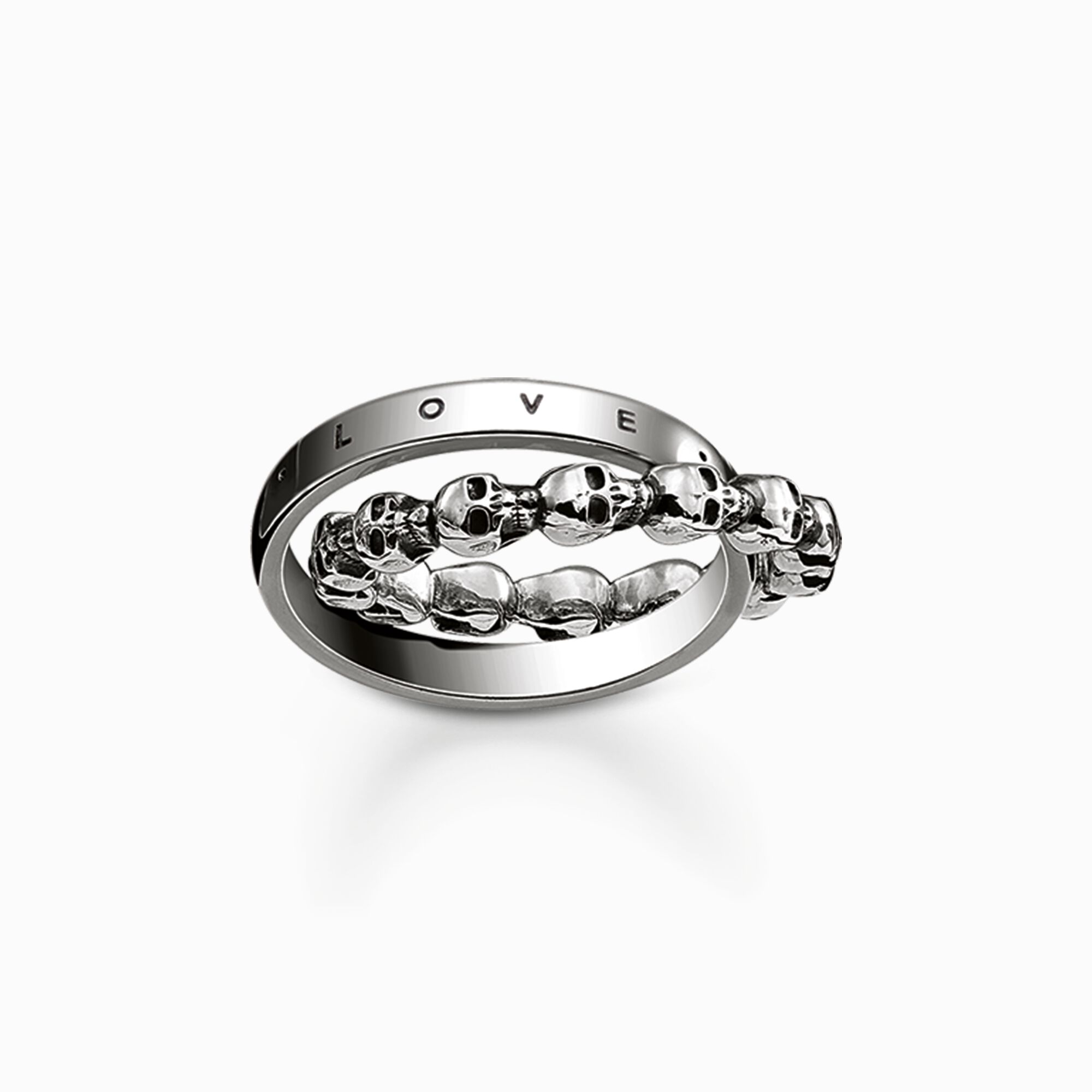 Ring skull, love, faith, hope from the  collection in the THOMAS SABO online store