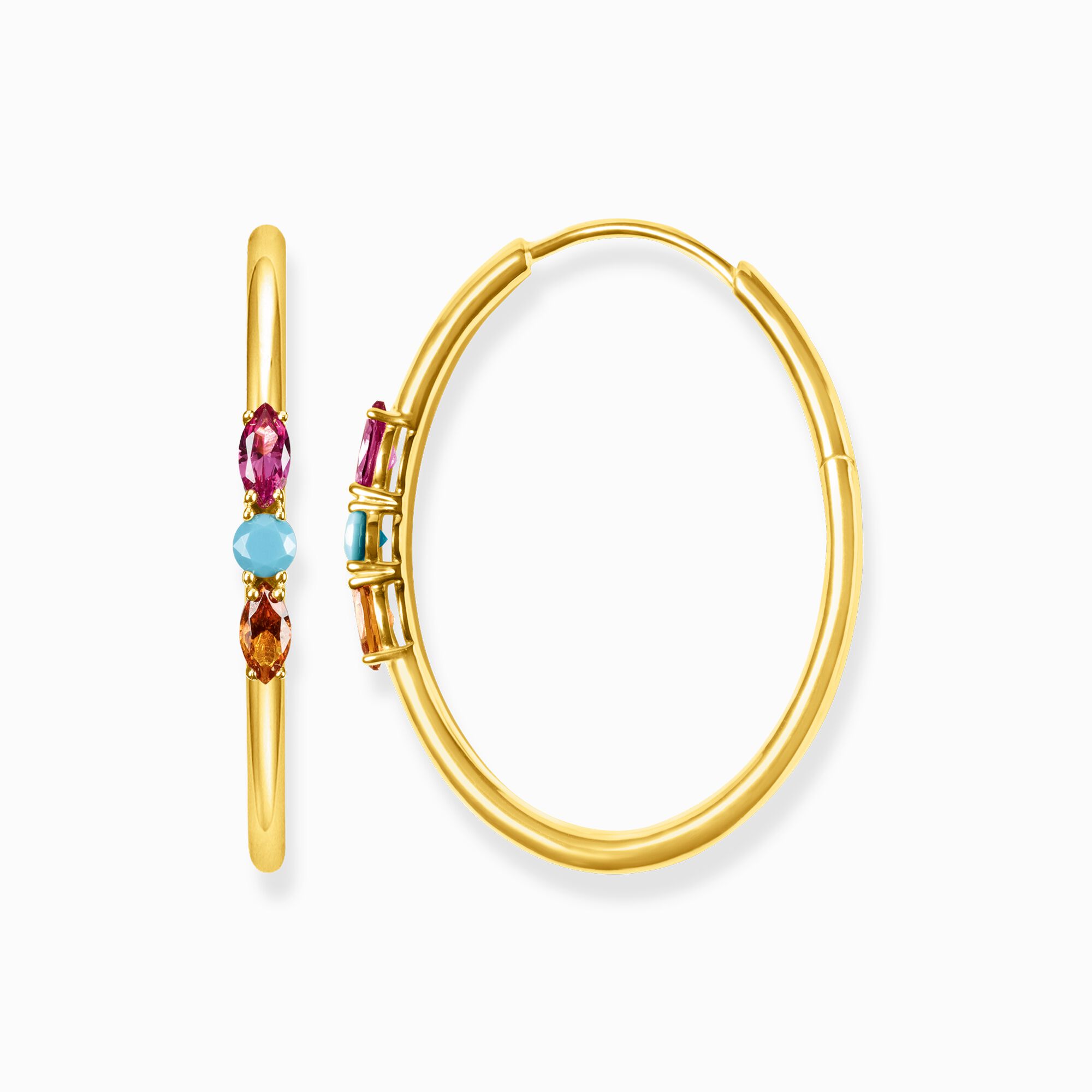 Hoop earrings royalty colourful stones from the  collection in the THOMAS SABO online store