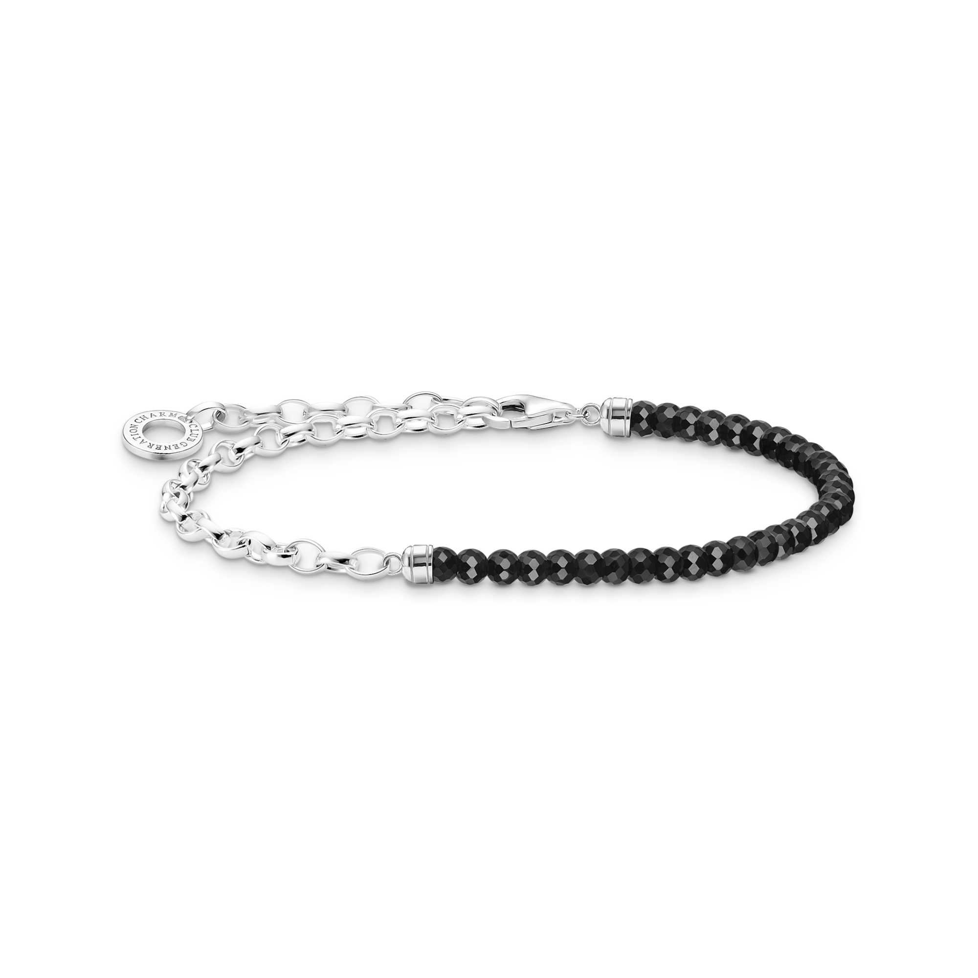Thomas Sabo Charm-Armband mit schwarzen Onyx-Beads Silber schwarz A2100-130-11-L14