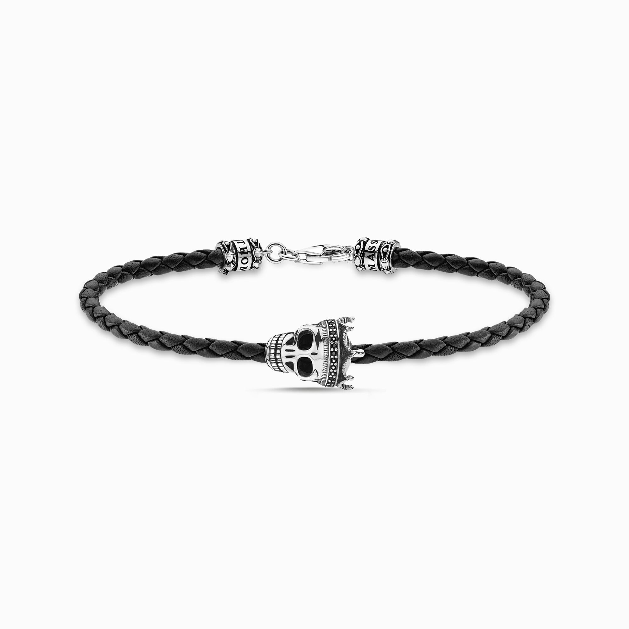 Leather bracelet black skull from the  collection in the THOMAS SABO online store