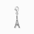 Silver charm pendant with Eiffel Tower and white zirconia from the Charm Club collection in the THOMAS SABO online store