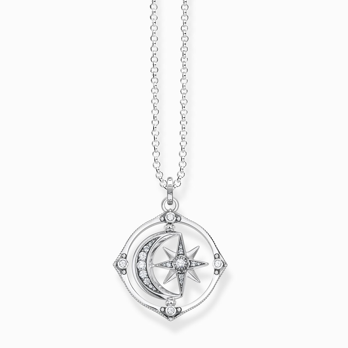 THOMAS Mond-Stern-Kompass, Silber Anhänger Kette SABO mit –