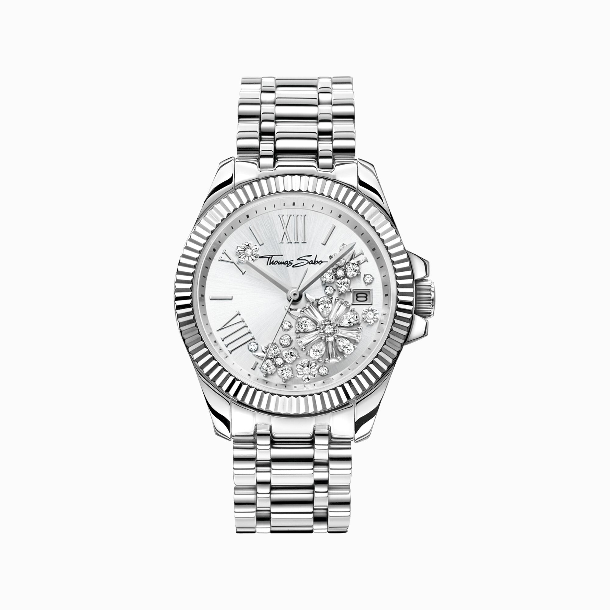 Women&rsquo;s watch flowers from white stones from the  collection in the THOMAS SABO online store