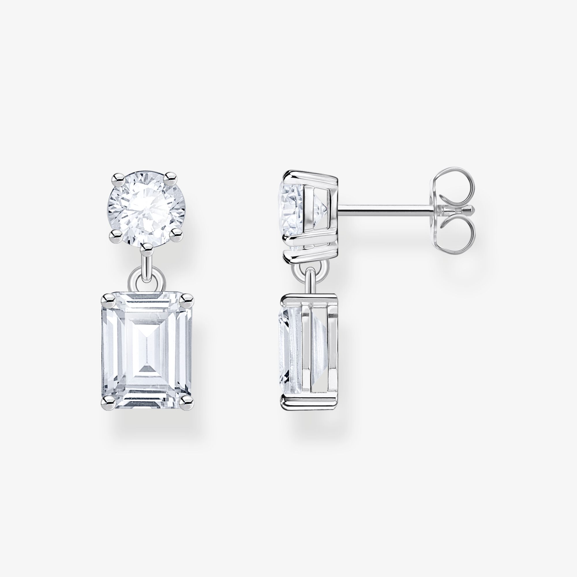 THOMAS SABO Petits pendants d’oreilles avec des zircons blancs argent, Argent sterling, Taille: one size, femme