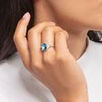 Ring with aquamarine-coloured stone silver from the  collection in the THOMAS SABO online store