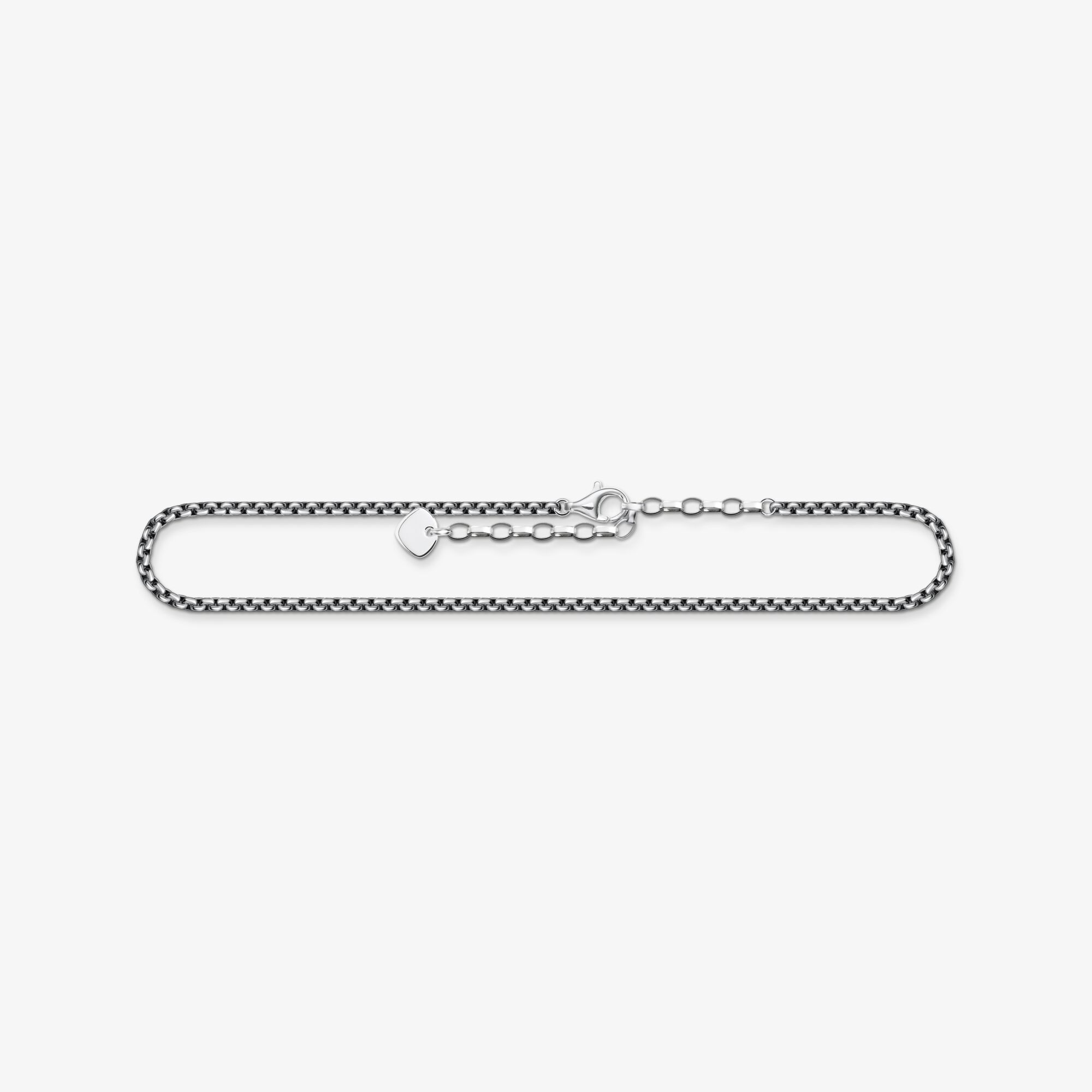 THOMAS SABO Chaîne de cheville argent, Argent Sterling 925‰, noirci, Taille: L27V, femme