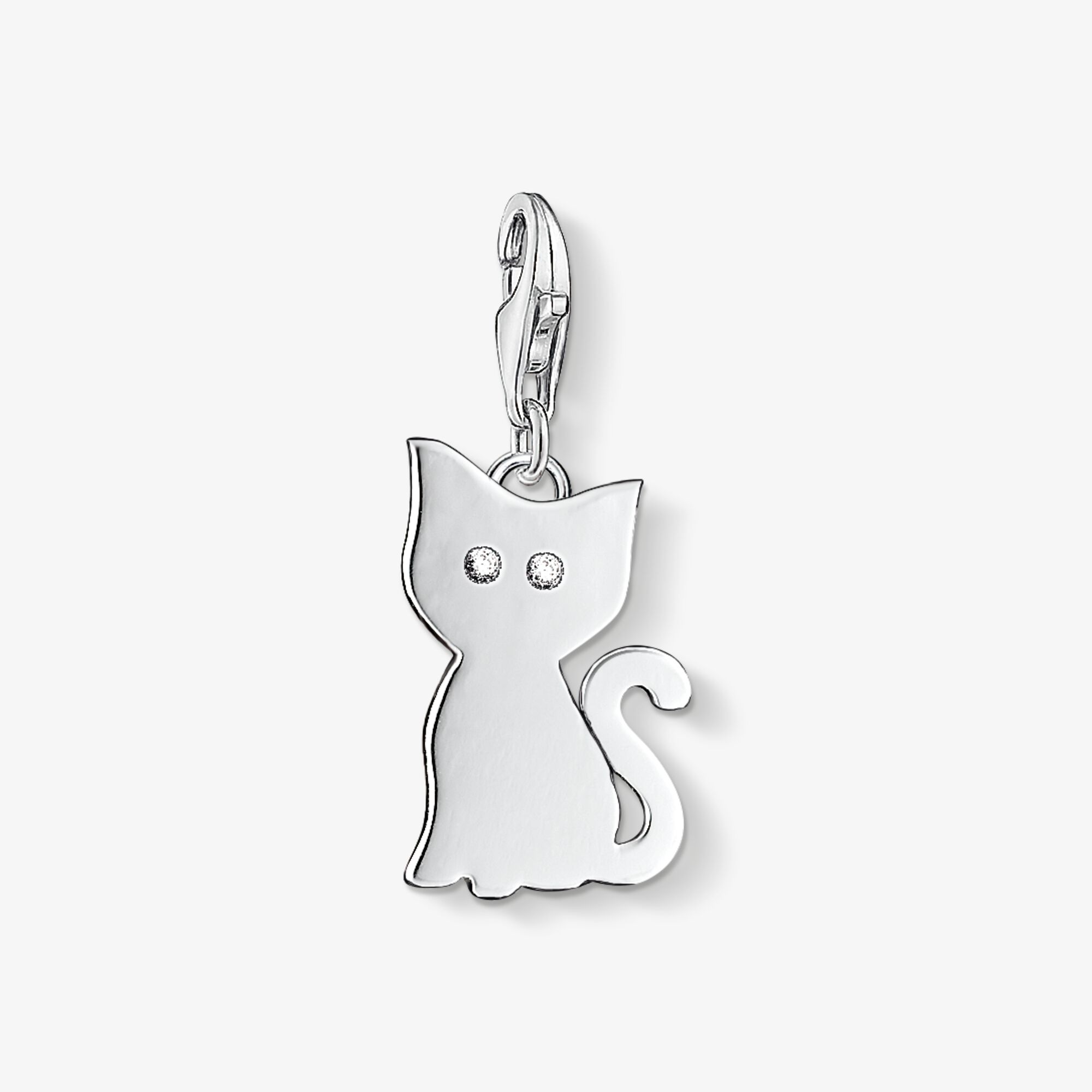 THOMAS SABO Pendentif Charm chat Argent sterling, Taille: one size, pour femme