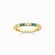 Anillo alianza cordel con piedras verde y blancas chapado en oro de la colección  en la tienda online de THOMAS SABO