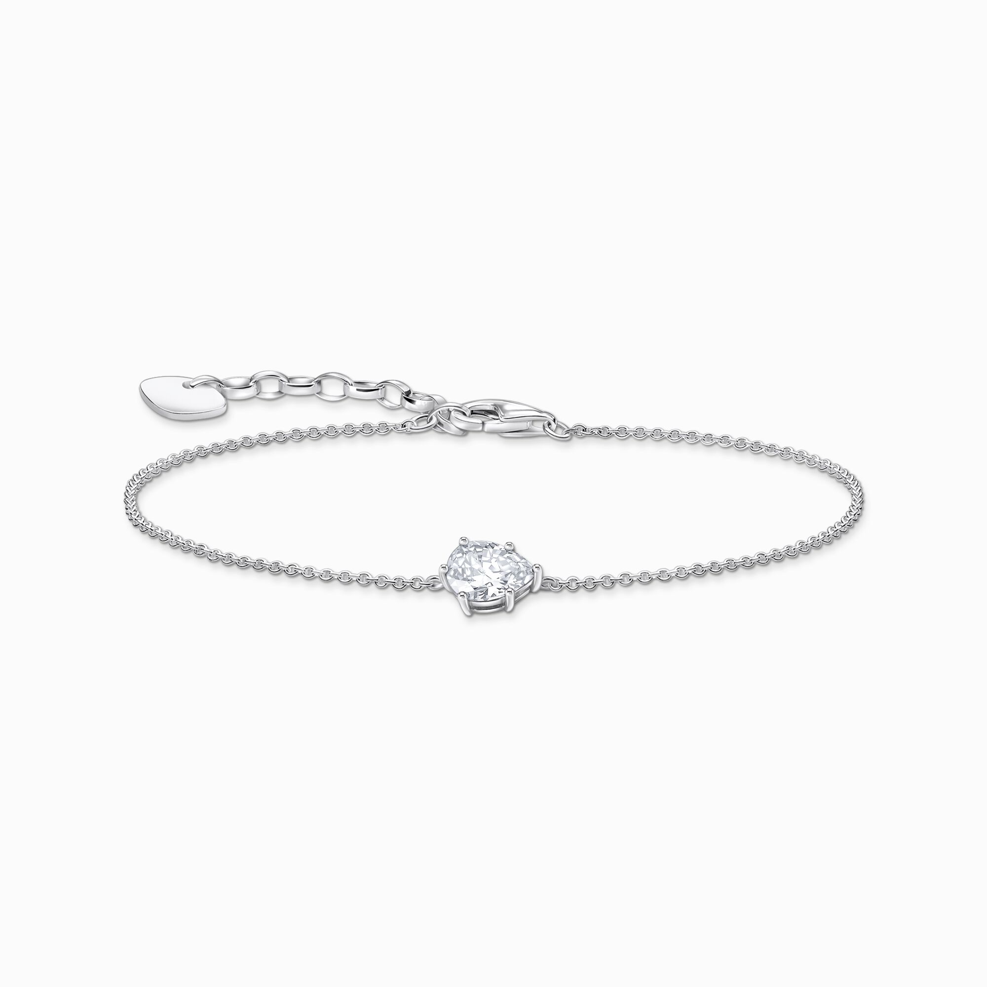 Silver bracelet with white drop-shaped pedant from the  collection in the THOMAS SABO online store