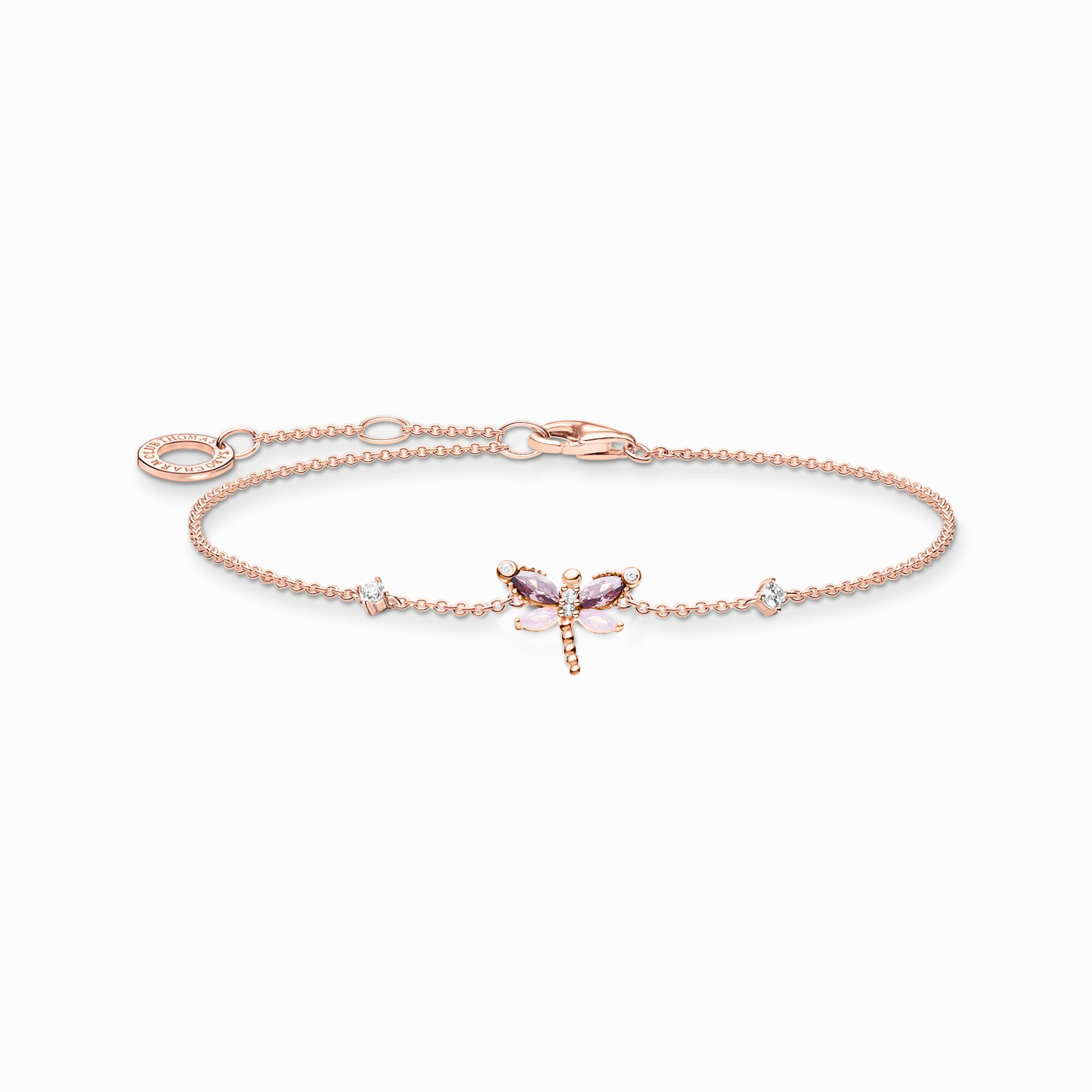 Bracelet libellule avec pierres or rose de la collection Charming Collection dans la boutique en ligne de THOMAS SABO