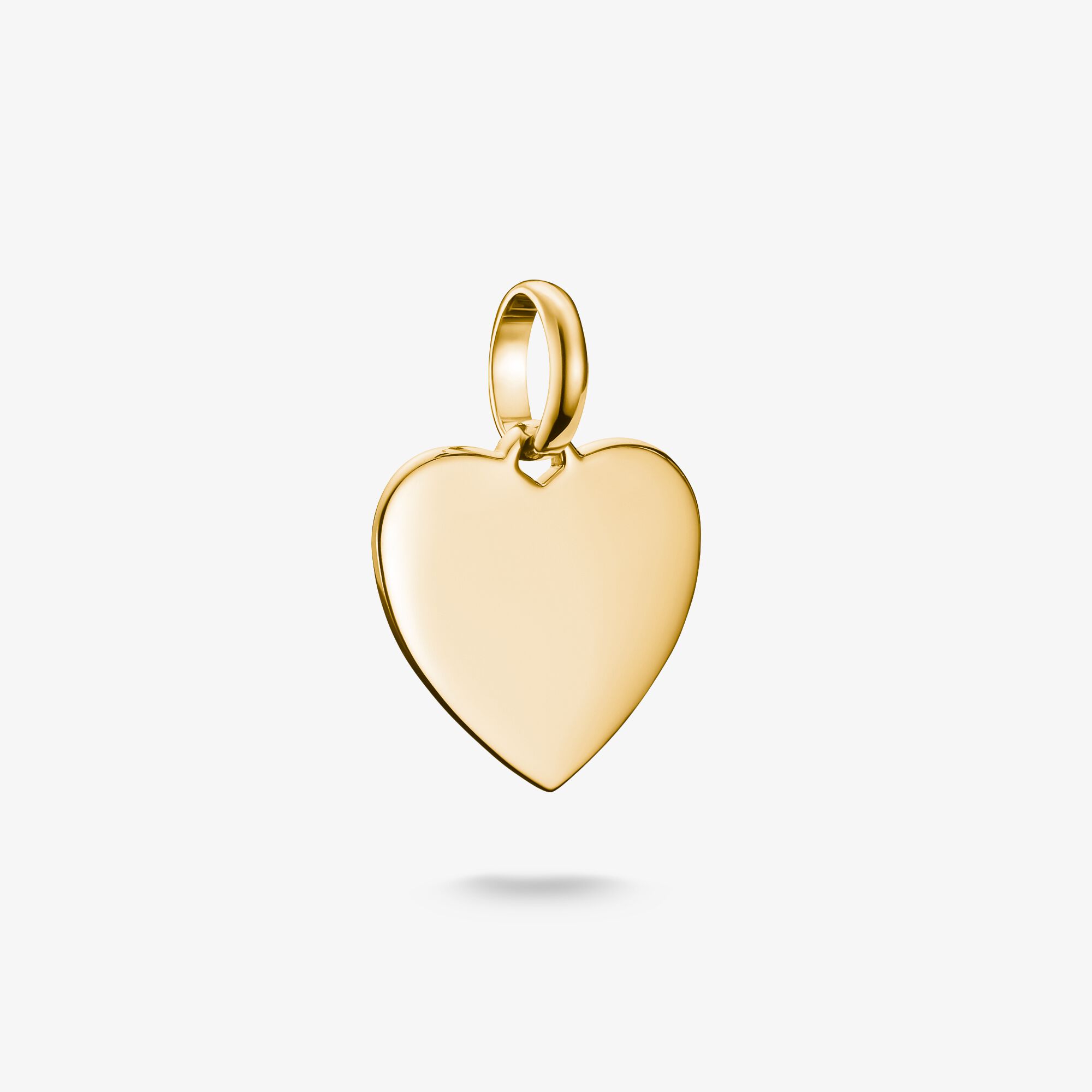 THOMAS SABO Pendentif Charm cœur Connect plaqué or, Argent sterling doré or jaune, Taille: one size, femme