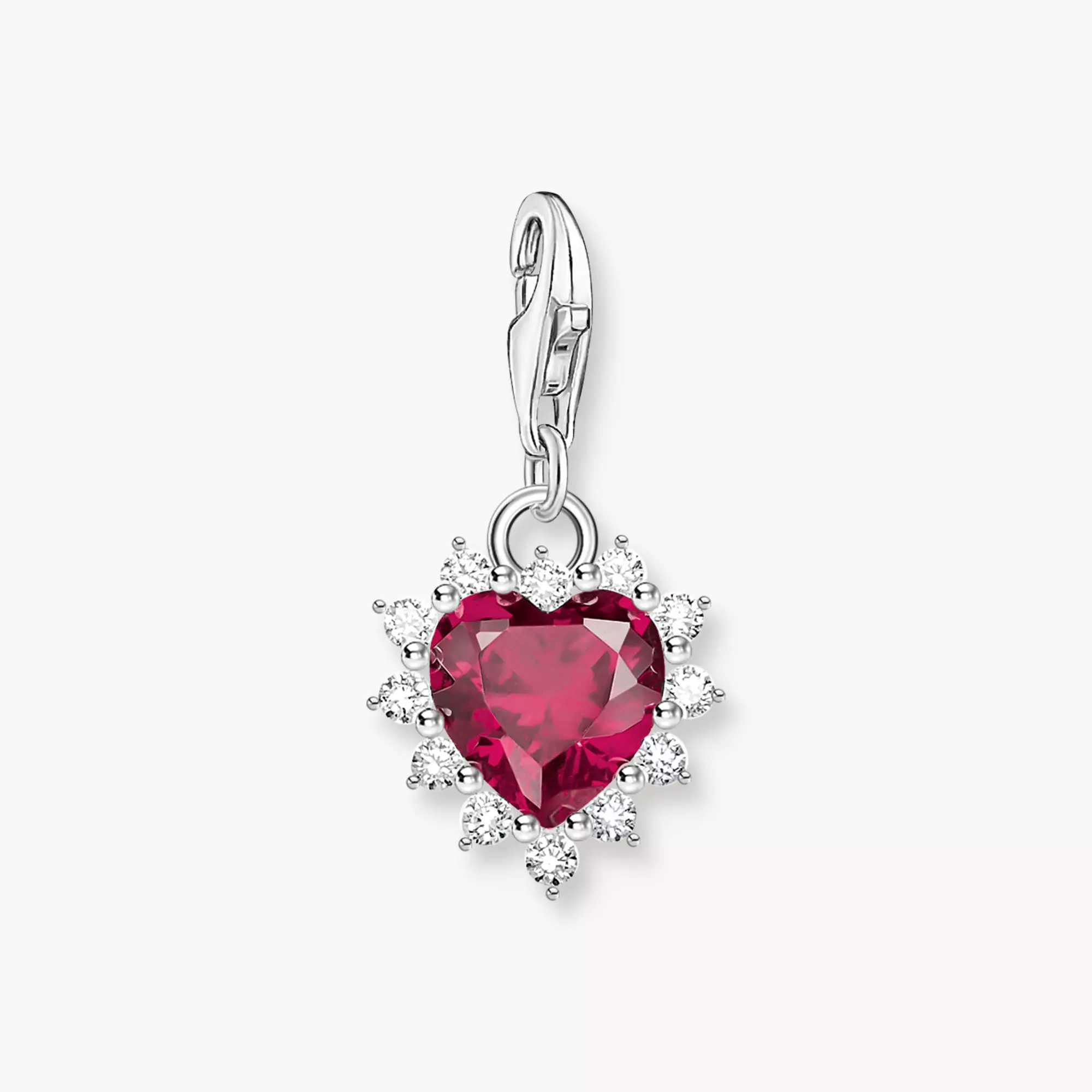Silver heart charm pendant with red stone | THOMAS SABO