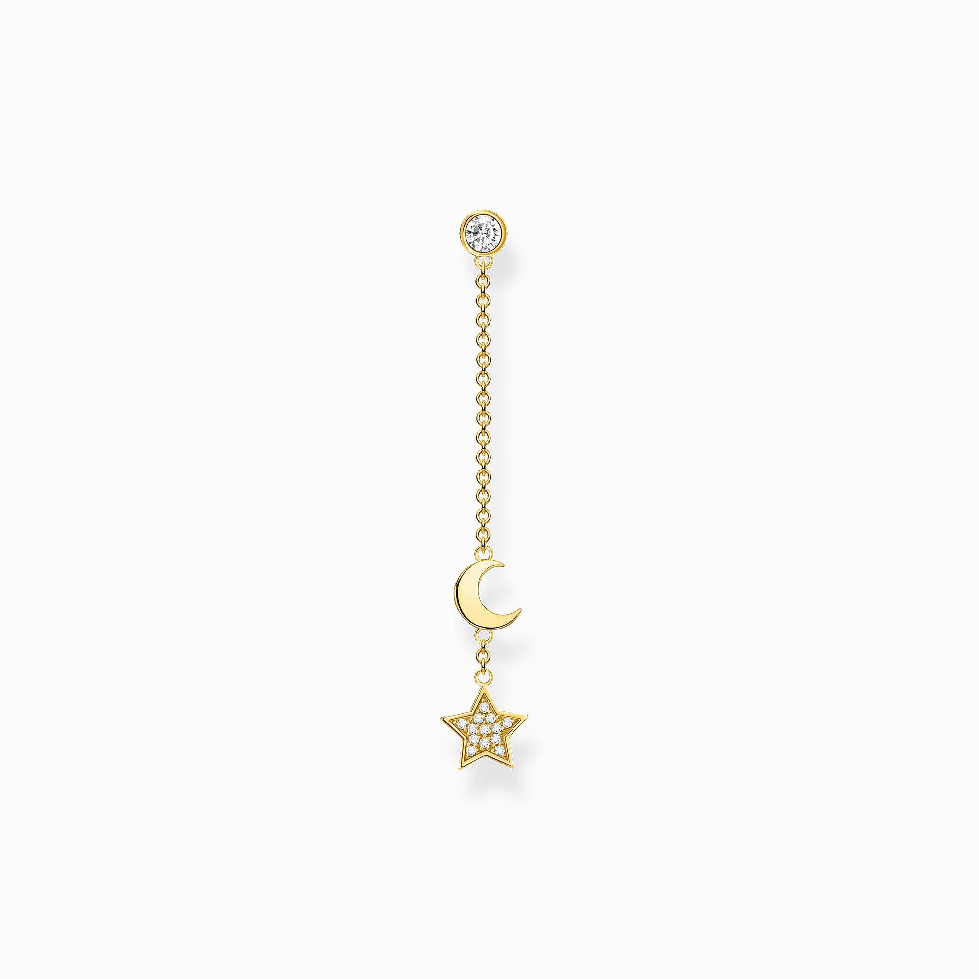 Single earring star and moon gold from the Charming Collection collection in the THOMAS SABO online store