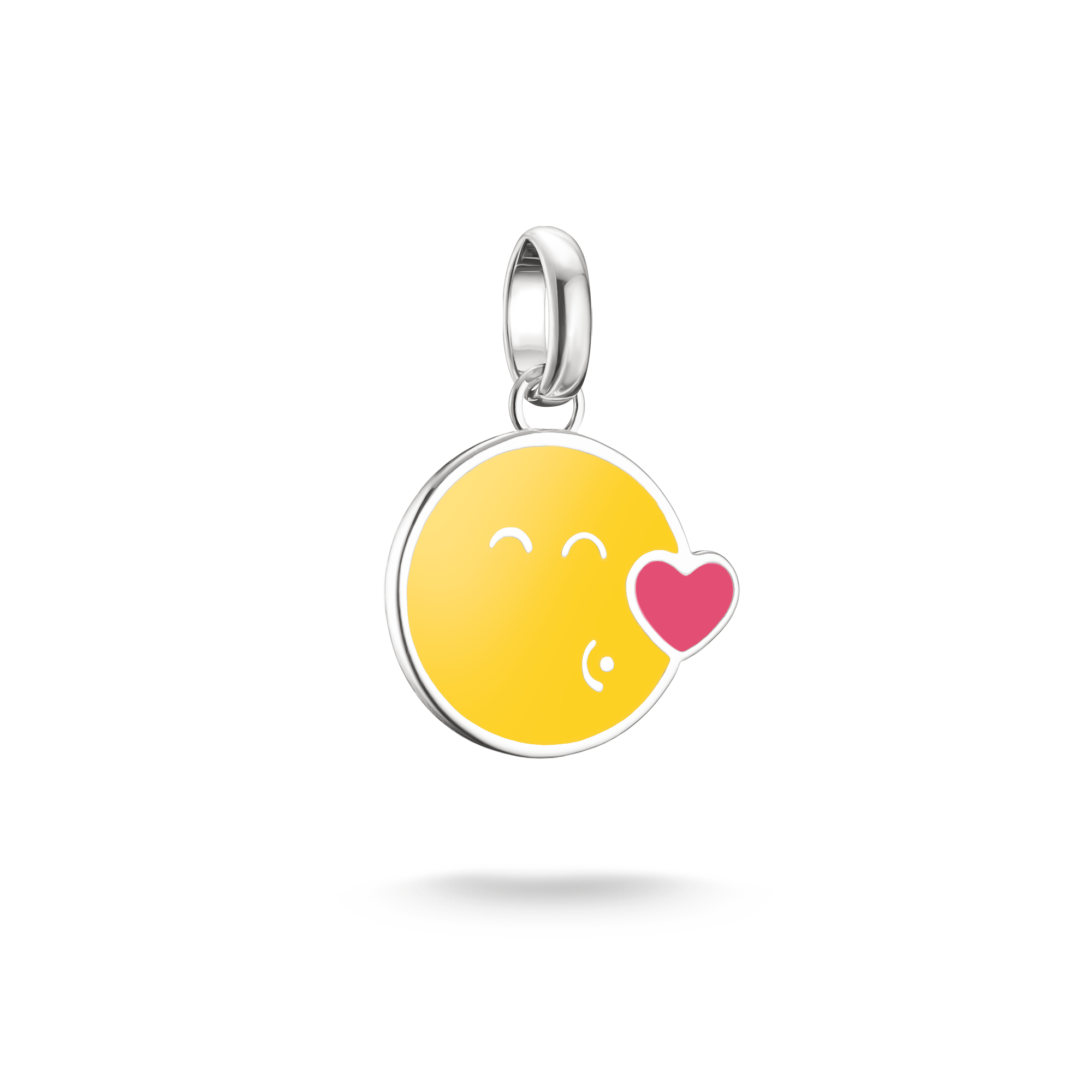 Thomas Sabo SMILEYWORLD® Kiss Charm-Anhänger Connect Silber gelb CC1293-664-4