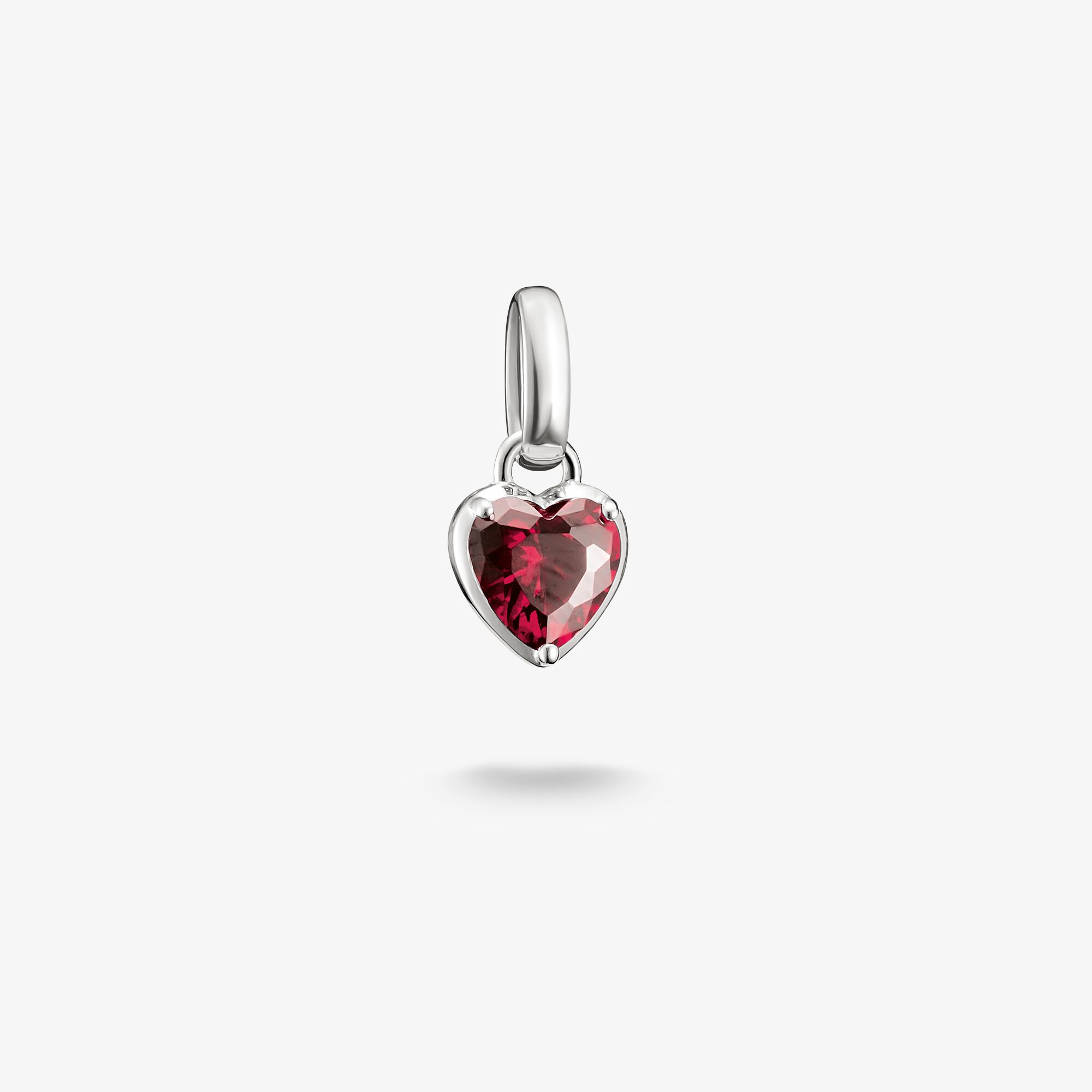 THOMAS SABO Charm-Anhänger Herz Geburtsstein Juli Connect Silber, Sterlingsilber, Größe: one size, Unisex